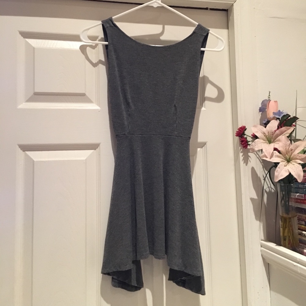 Grey Backless Dressy Tank Top